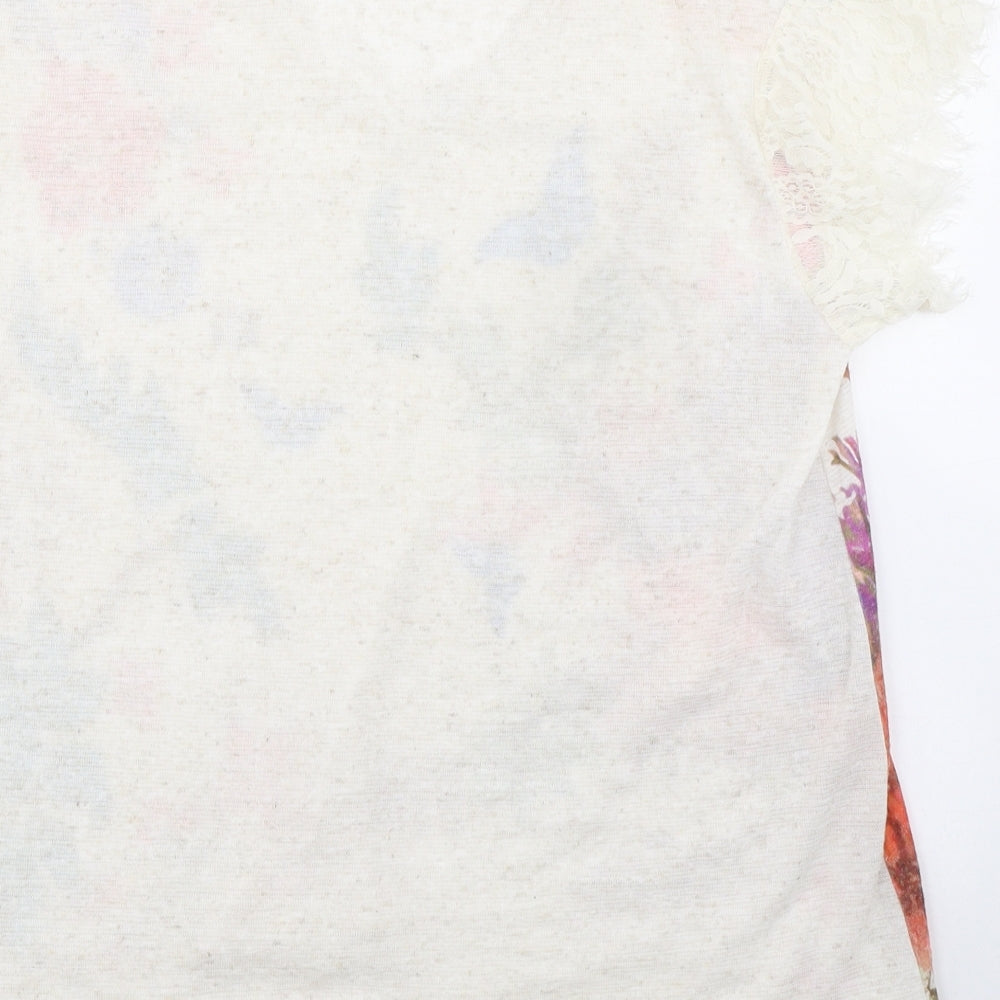 Per Una Womens Multicoloured Geometric Polyester Basic Blouse Size 12 V-Neck - Butterflies and Flowers