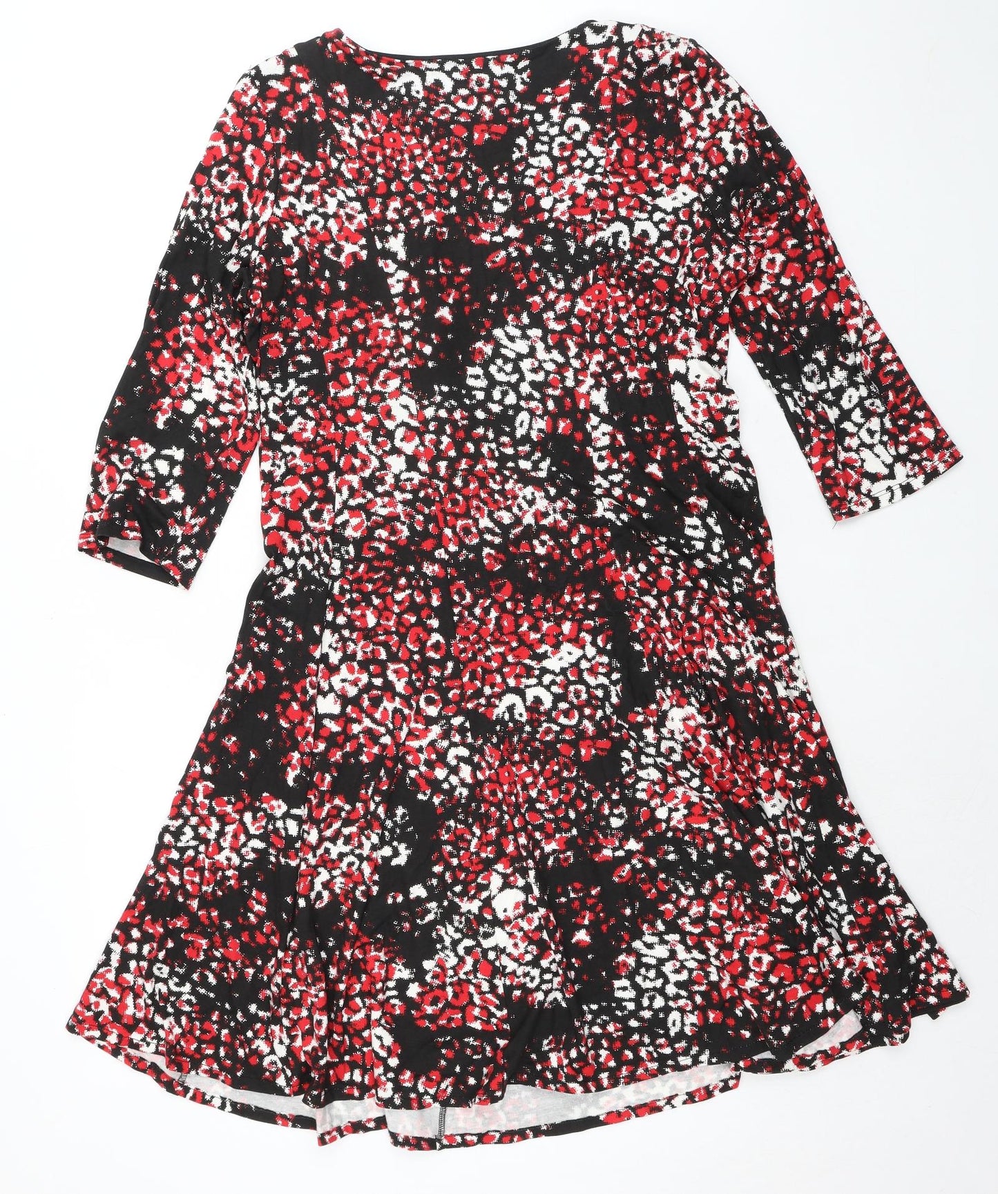 Roman Womens Multicoloured Animal Print Viscose Trapeze & Swing Size 18 Boat Neck Pullover - Leopard pattern