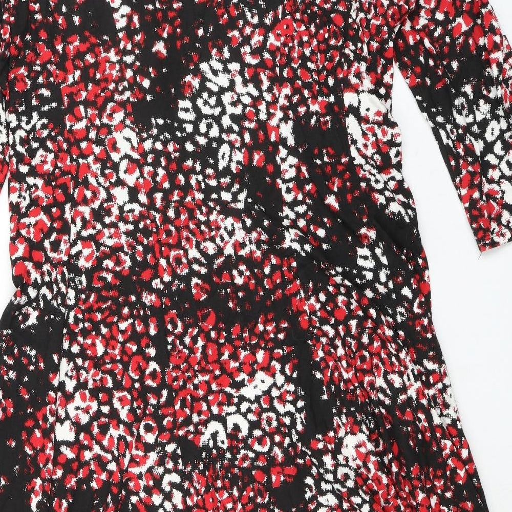 Roman Womens Multicoloured Animal Print Viscose Trapeze & Swing Size 18 Boat Neck Pullover - Leopard pattern