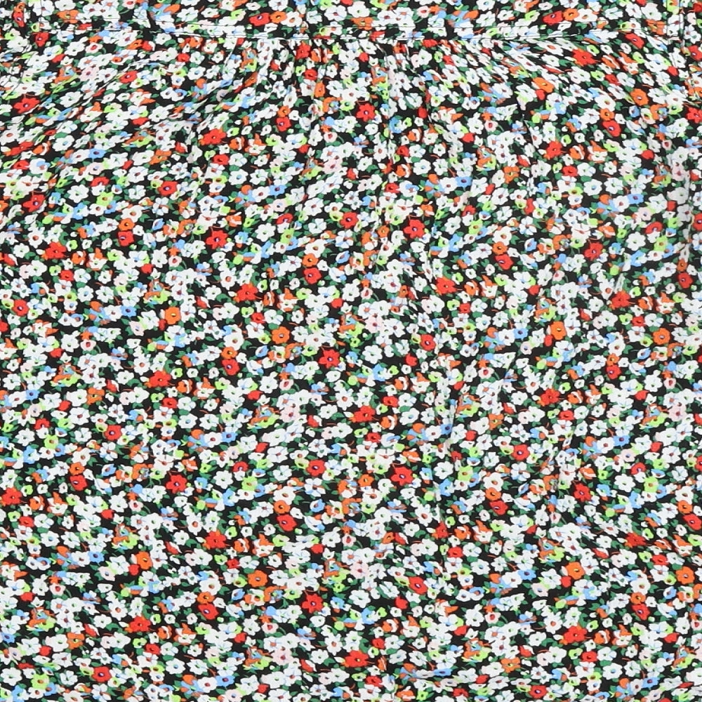 Marks and Spencer Womens Multicoloured Floral Viscose Basic Blouse Size 6 Round Neck