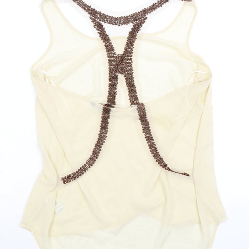 Limited Collection Womens Ivory Polyester Basic Tank Size 16 Round Neck