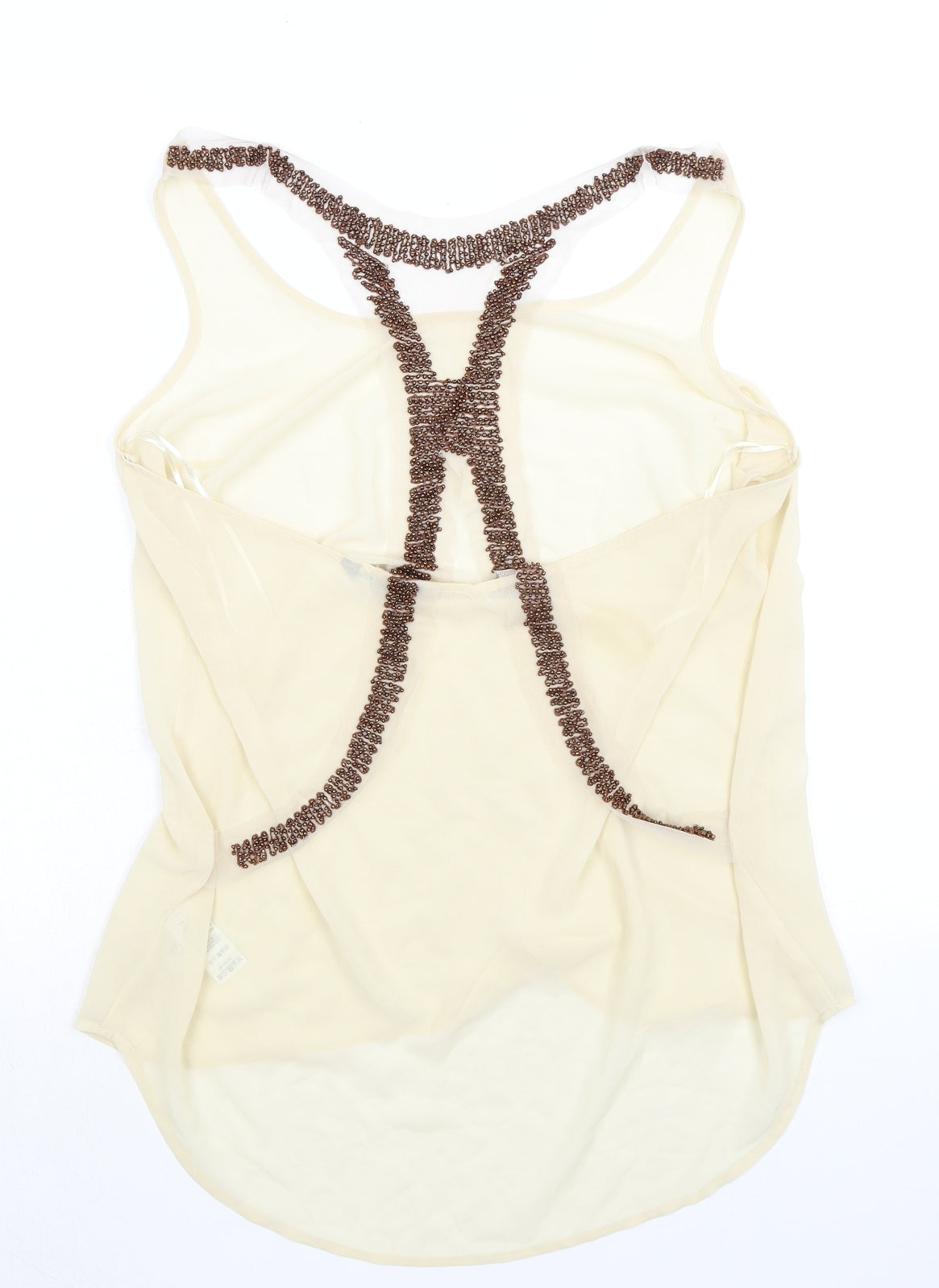 Limited Collection Womens Ivory Polyester Basic Tank Size 16 Round Neck