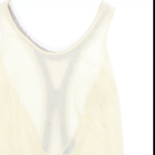 Limited Collection Womens Ivory Polyester Basic Tank Size 16 Round Neck