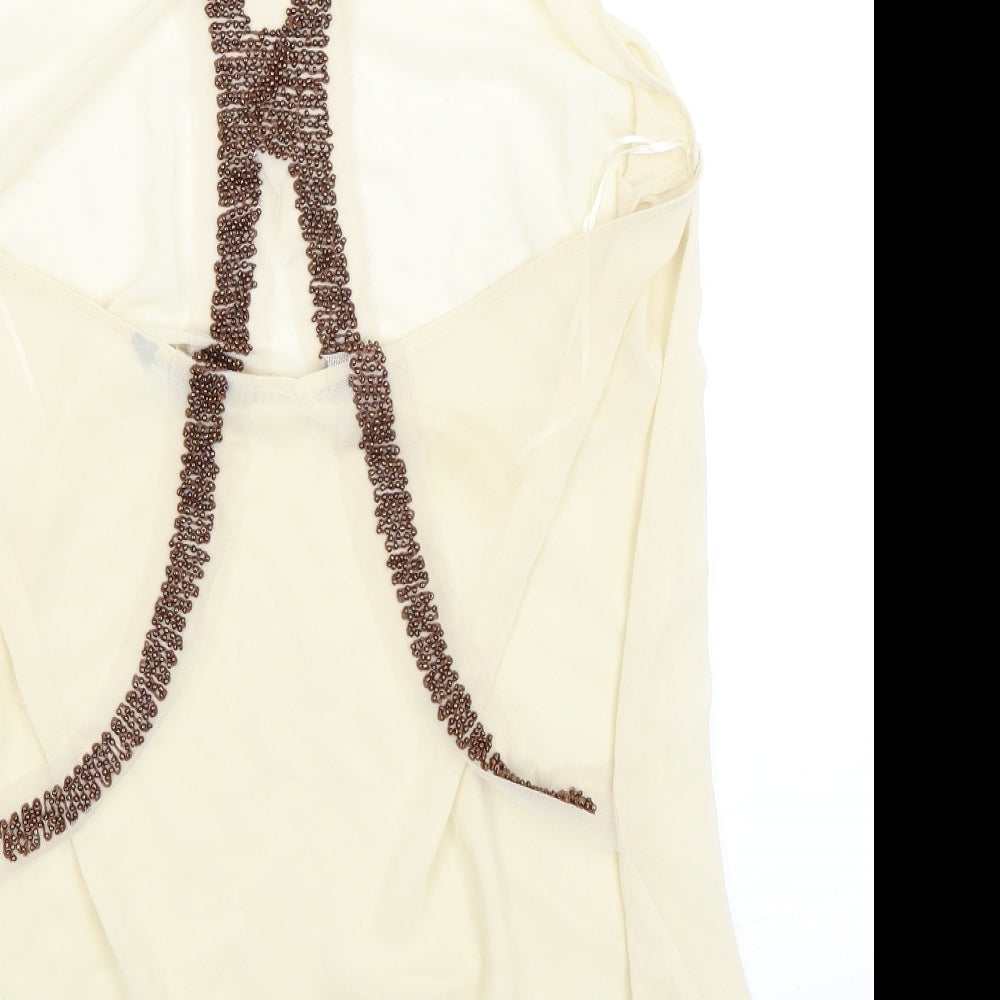 Limited Collection Womens Ivory Polyester Basic Tank Size 16 Round Neck