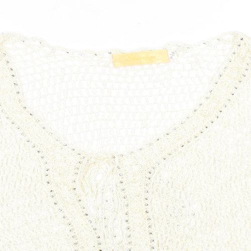 Shannon Womens Ivory Viscose Basic Blouse Size XL Round Neck - Size XL-2XL