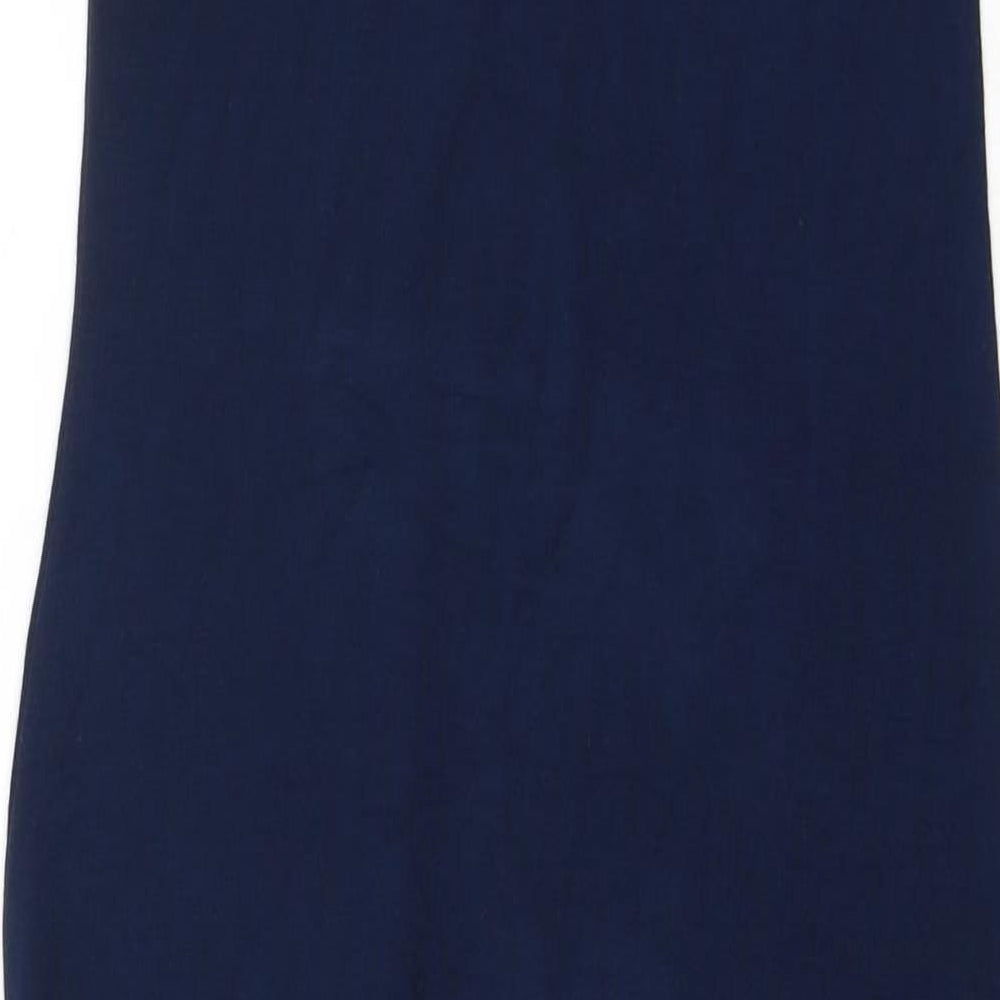 Boohoo Womens Blue Viscose Maxi Size 6 Round Neck Pullover