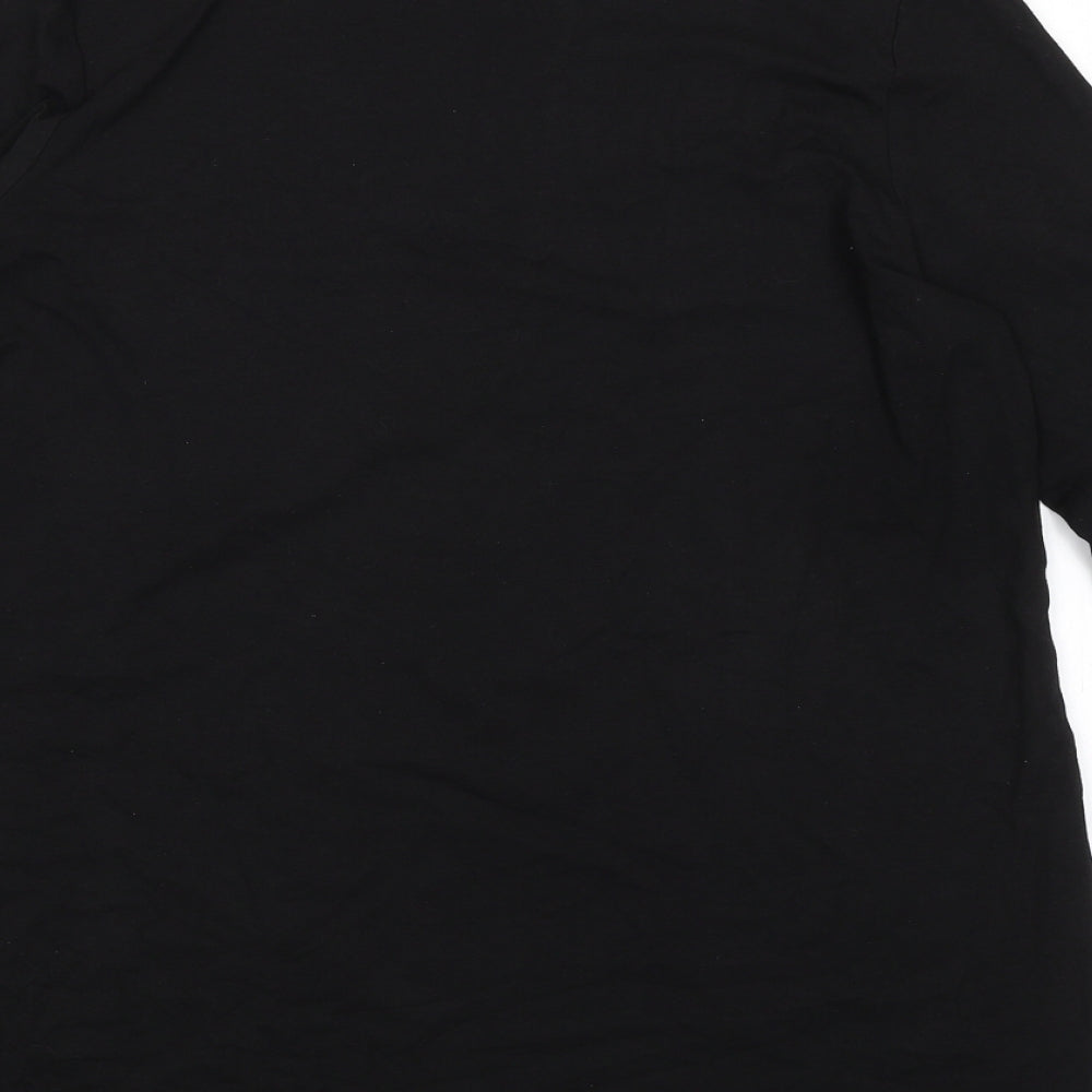 New Look Womens Black Modal Tunic T-Shirt Size 18 Boat Neck