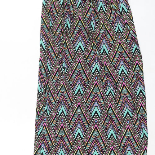 Eclipse Womens Multicoloured Geometric Polyester Maxi Size L Round Neck Pullover