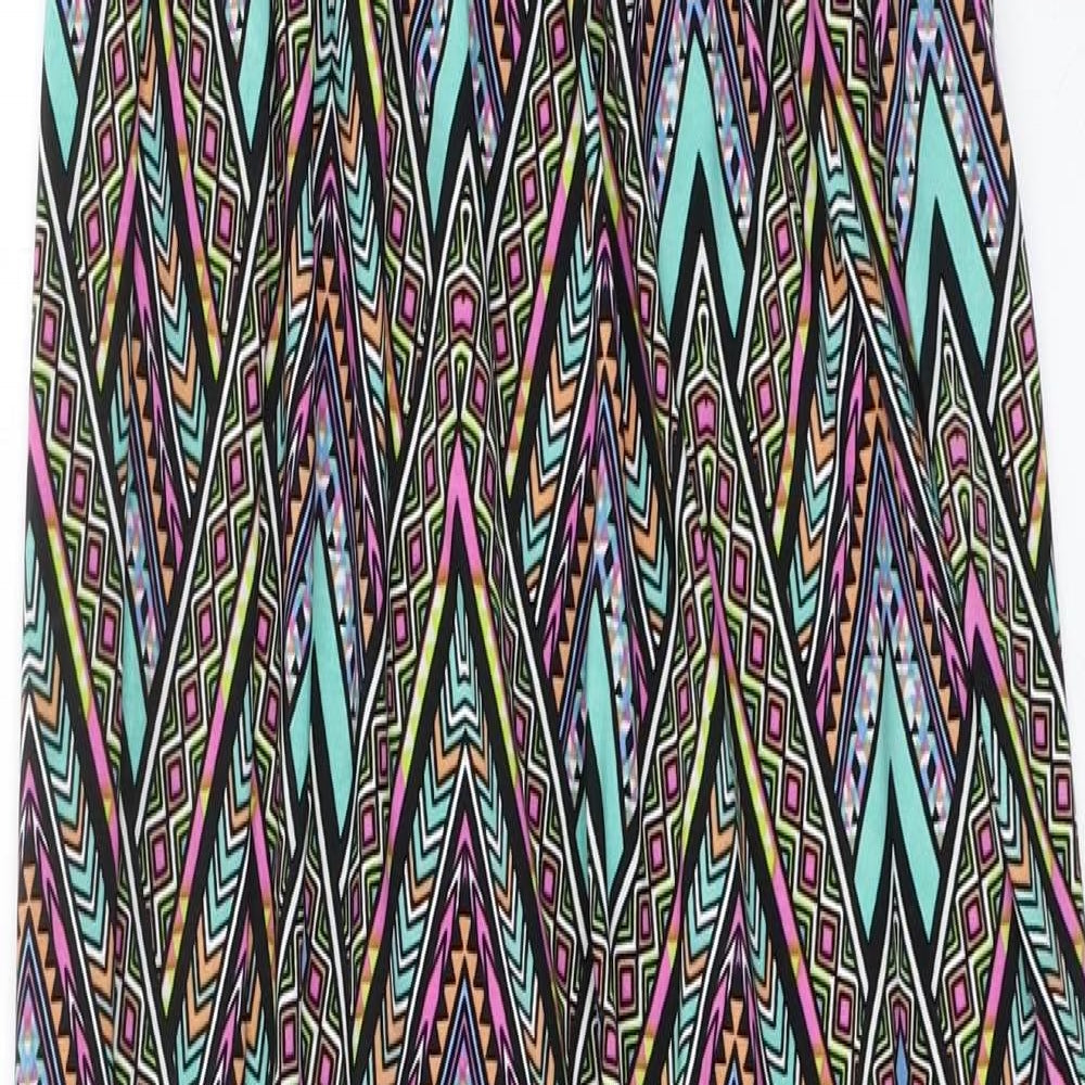Eclipse Womens Multicoloured Geometric Polyester Maxi Size L Round Neck Pullover
