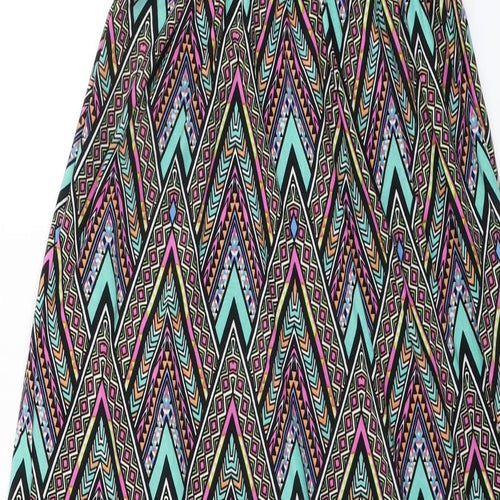 Eclipse Womens Multicoloured Geometric Polyester Maxi Size L Round Neck Pullover