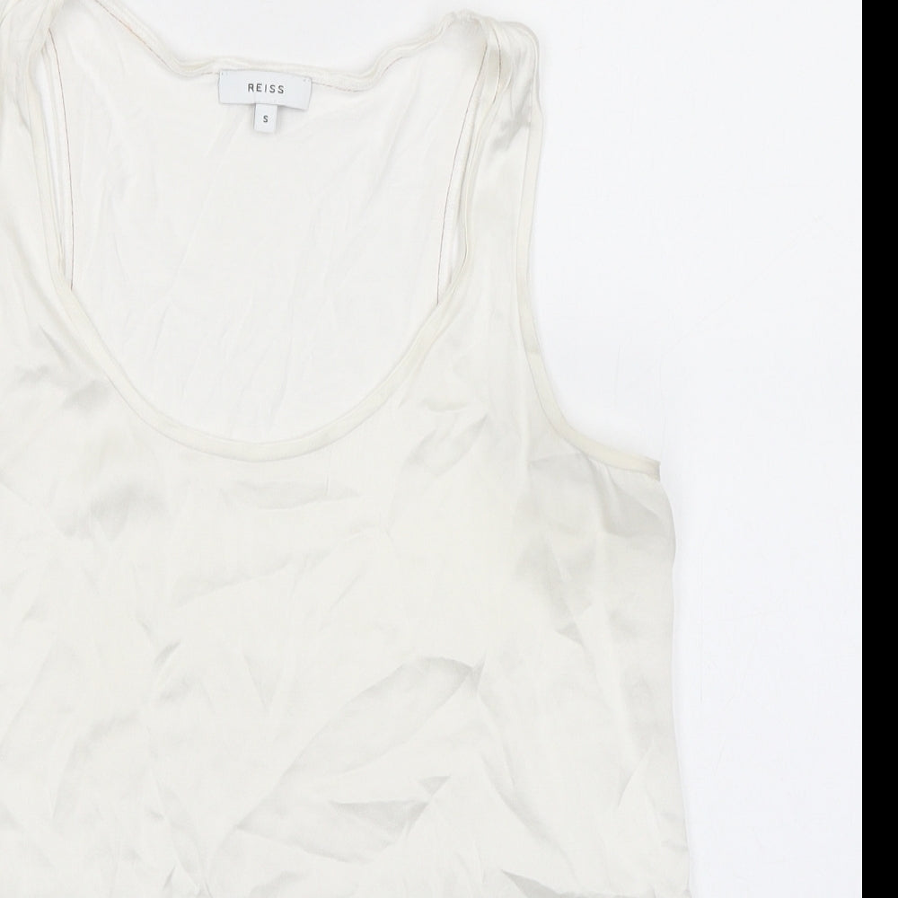 Reiss Womens Ivory Silk Basic Tank Size S Scoop Neck