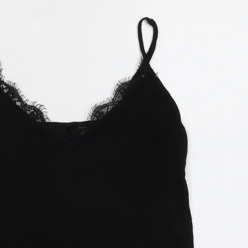 Ted Baker Womens Black Viscose Camisole Tank Size S V-Neck - Lace Trim