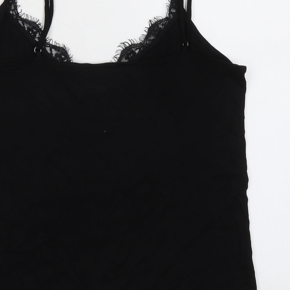Ted Baker Womens Black Viscose Camisole Tank Size S V-Neck - Lace Trim