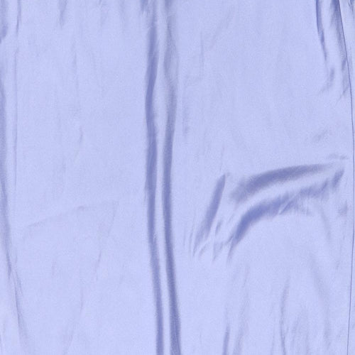 Marks and Spencer Womens Blue Solid Polyester Chemise Dress Size 16