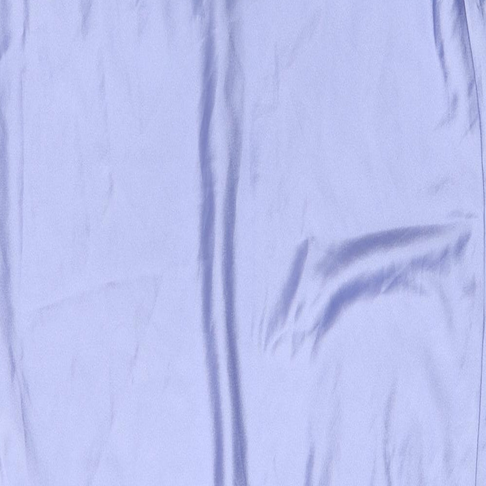Marks and Spencer Womens Blue Solid Polyester Chemise Dress Size 16