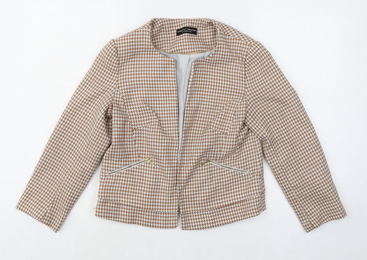 Dorothy Perkins Womens Beige Geometric Jacket Size 8