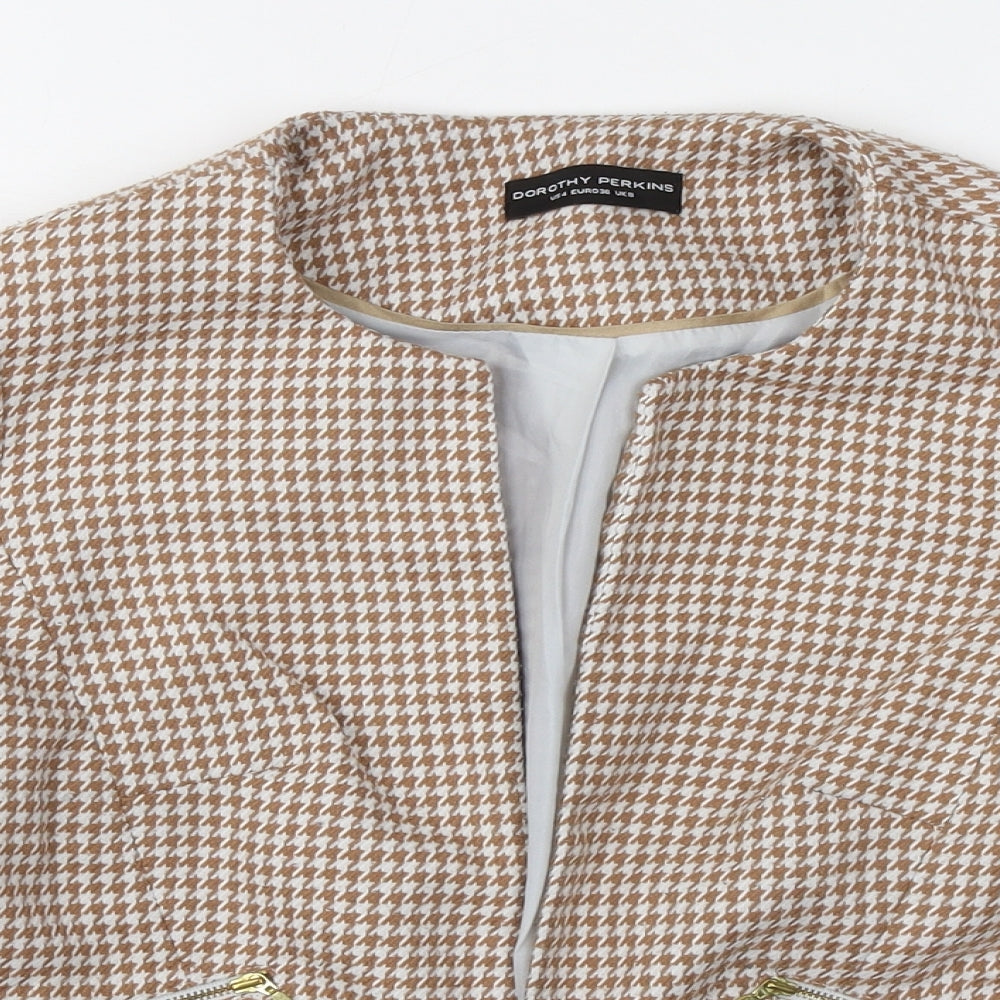 Dorothy Perkins Womens Beige Geometric Jacket Size 8