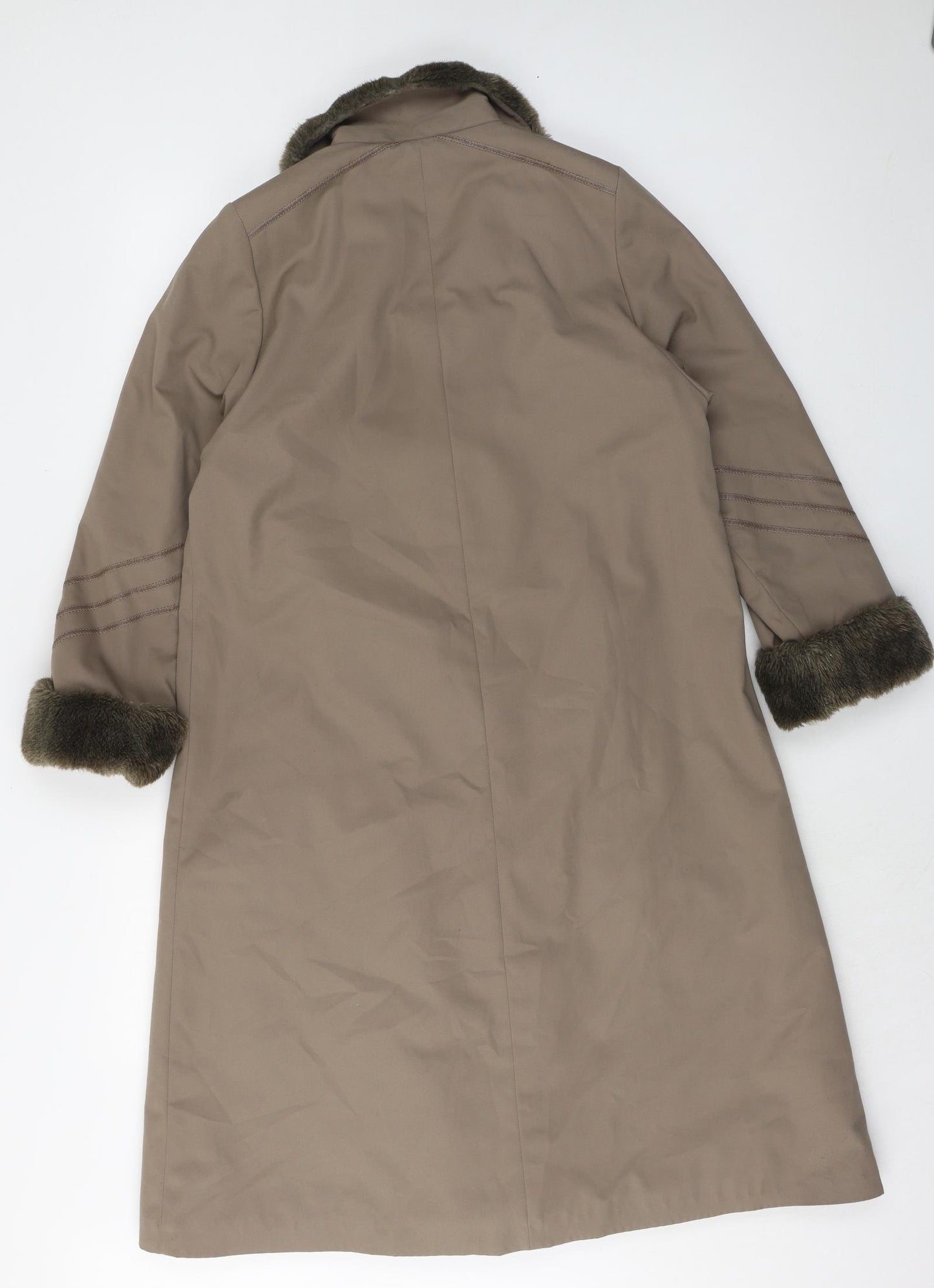 The Royal Collection Womens Beige Overcoat Coat Size 10 Button