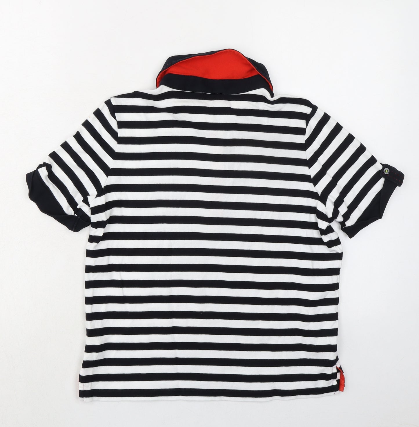 Viyella Womens Blue Striped 100% Cotton Basic Polo Size 10 Collared