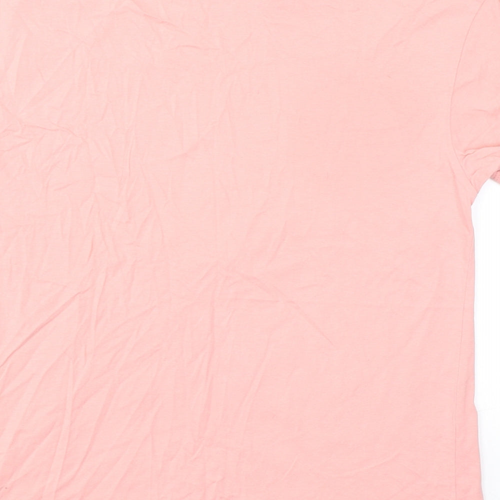 Peanuts Womens Pink 100% Cotton Basic T-Shirt Size 8 Crew Neck - Snoopy