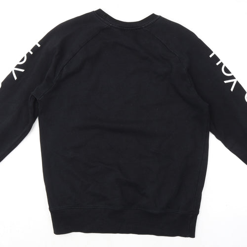 Earth Positive Mens Black Cotton Pullover Sweatshirt Size S