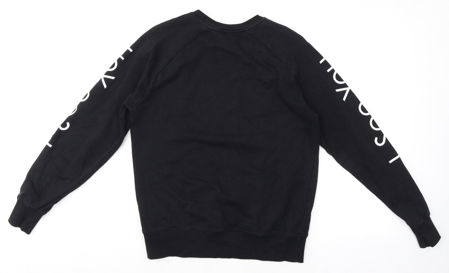 Earth Positive Mens Black Cotton Pullover Sweatshirt Size S