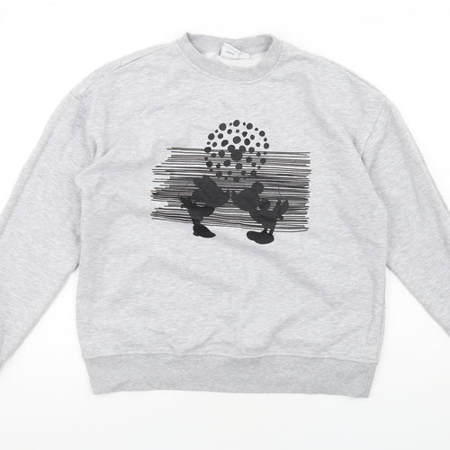 Disney Womens Grey Cotton Pullover Sweatshirt Size XS Pullover - Mickey Minnie Mouse