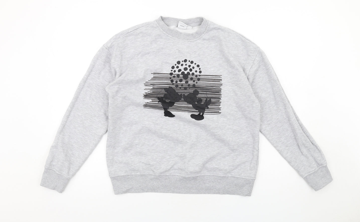 Disney Womens Grey Cotton Pullover Sweatshirt Size XS Pullover - Mickey Minnie Mouse