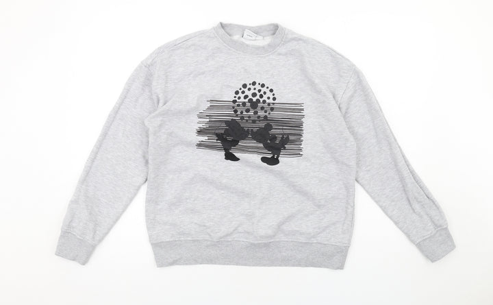 Disney Womens Grey Cotton Pullover Sweatshirt Size XS Pullover - Mickey Minnie Mouse