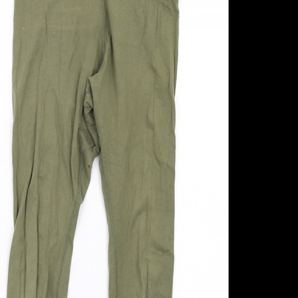 Nike Womens Green Cotton Carrot Leggings Size S L28 in - Logo Waistband