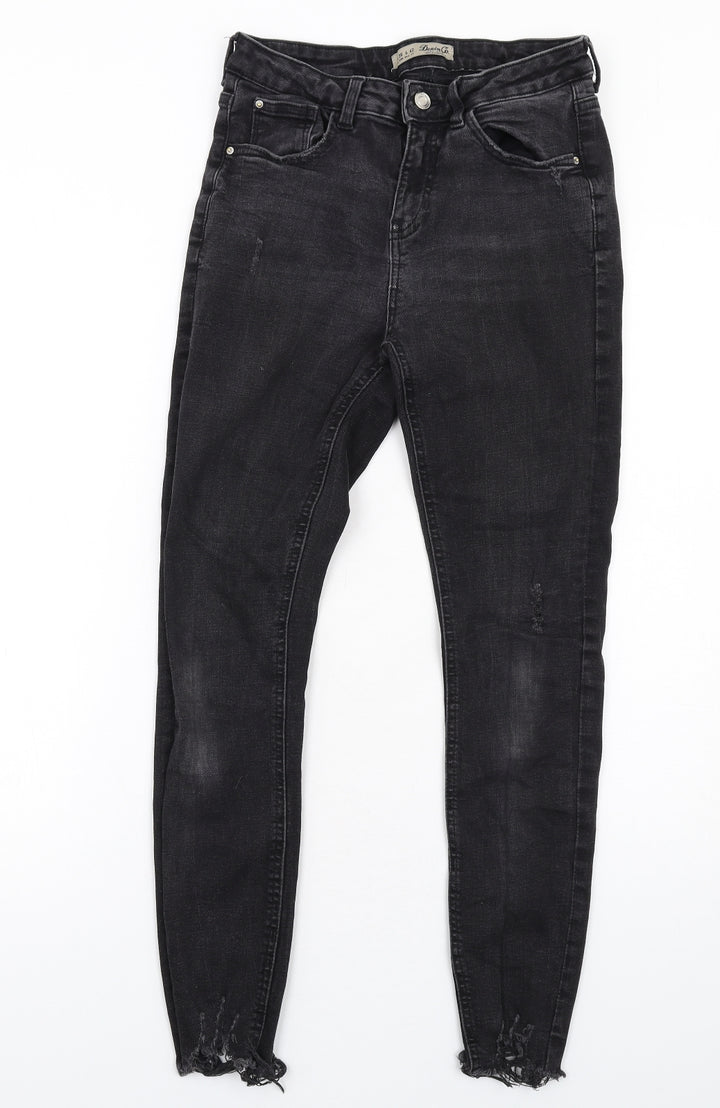Denim & Co. Womens Black Cotton Skinny Jeans Size 10 L27 in Regular Zip