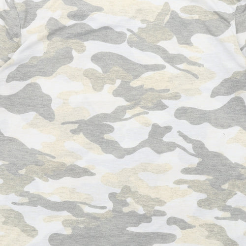 Marks and Spencer Womens Multicoloured Camouflage Polyester Basic T-Shirt Size 10 Crew Neck
