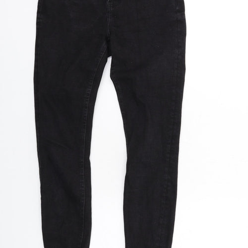 Denim & Co. Womens Black Cotton Skinny Jeans Size 10 L28 in Regular Button