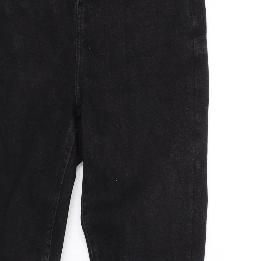 Denim & Co. Womens Black Cotton Skinny Jeans Size 10 L28 in Regular Button