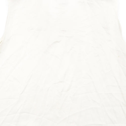 Country Casuals Womens Ivory Polyester Basic Blouse Size S Round Neck