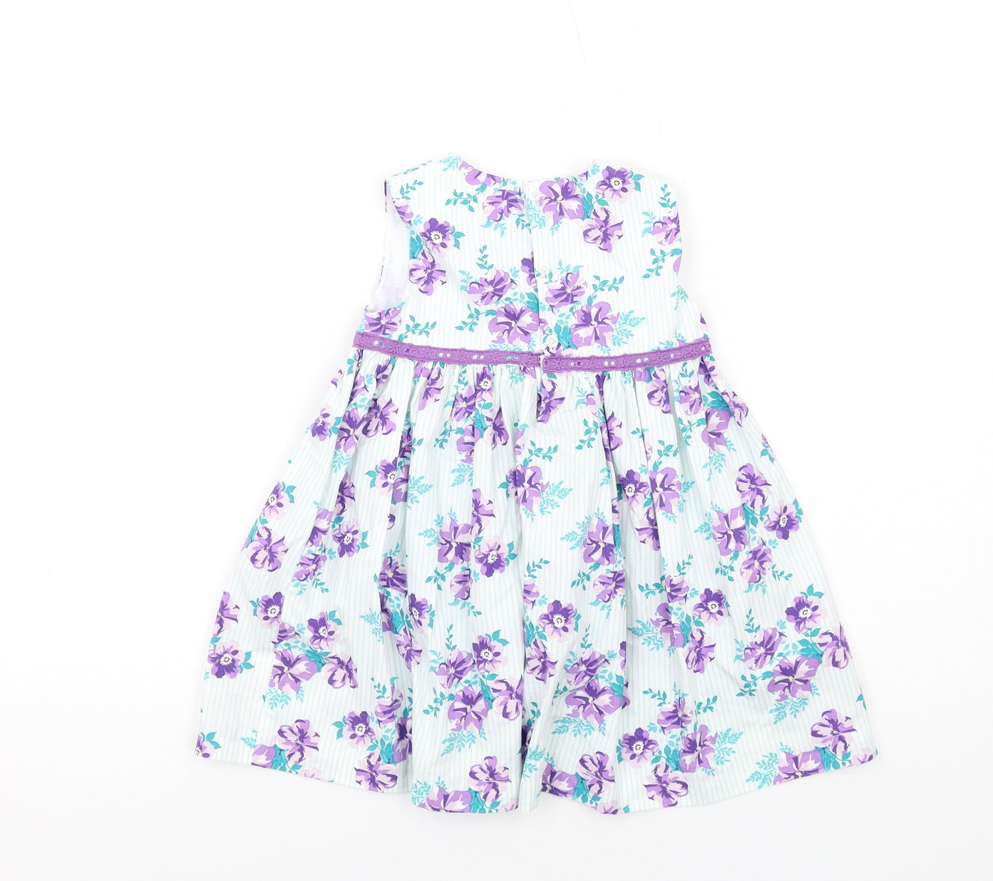 Pumpkin Patch Girls Multicoloured Floral Cotton Fit & Flare Size 12-18 Months Round Neck Button