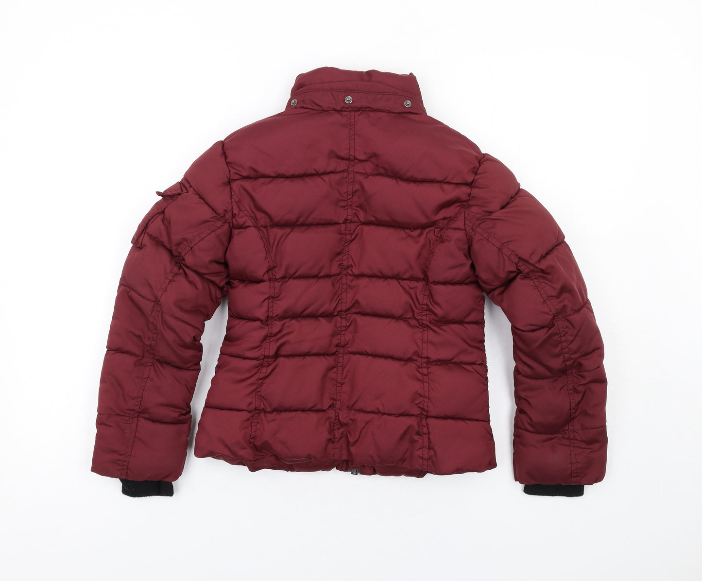 H&M Girls Red Puffer Jacket Coat Size 8-9 Years Zip