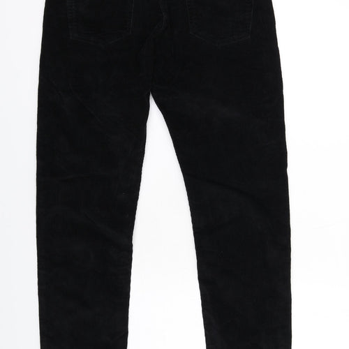 Paul Smith Womens Black Cotton Trousers Size 16 L31 in Regular Zip