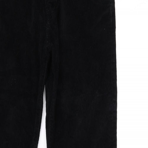 Paul Smith Womens Black Cotton Trousers Size 16 L31 in Regular Zip