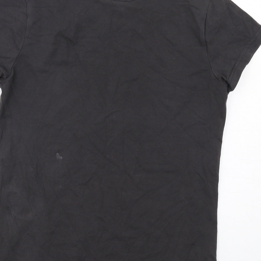 Animal Womens Grey Cotton Basic T-Shirt Size 10 Crew Neck