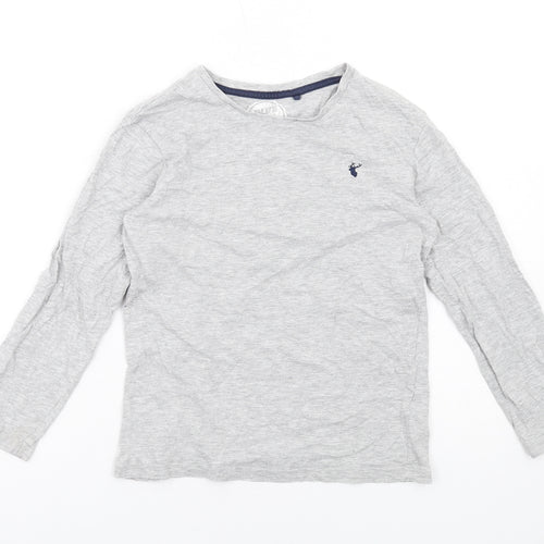 Blue Zoo Boys Grey Cotton Basic T-Shirt Size 9-10 Years Round Neck Pullover
