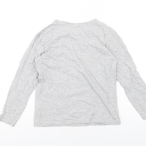 Blue Zoo Boys Grey Cotton Basic T-Shirt Size 9-10 Years Round Neck Pullover