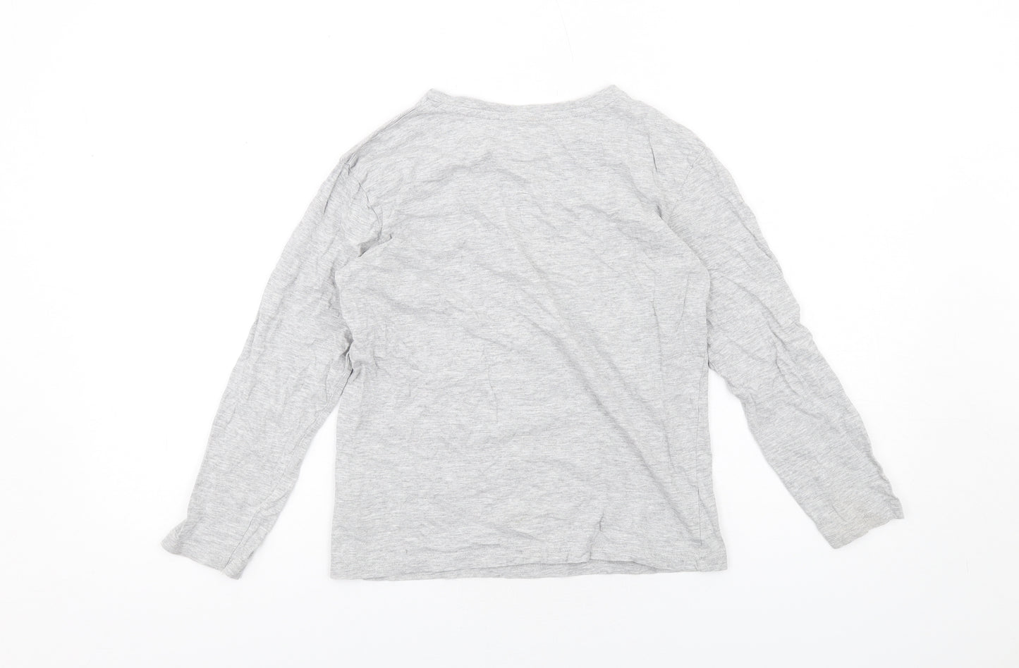 Blue Zoo Boys Grey Cotton Basic T-Shirt Size 9-10 Years Round Neck Pullover