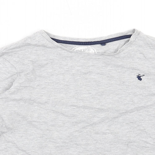 Blue Zoo Boys Grey Cotton Basic T-Shirt Size 9-10 Years Round Neck Pullover