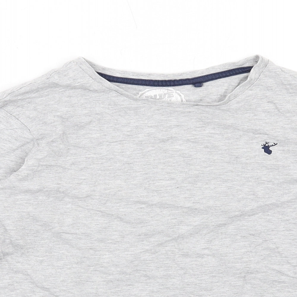 Blue Zoo Boys Grey Cotton Basic T-Shirt Size 9-10 Years Round Neck Pullover