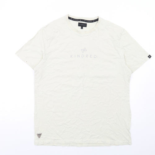 Kindred Womens Ivory Cotton Basic T-Shirt Size L Crew Neck