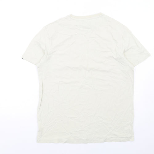 Kindred Womens Ivory Cotton Basic T-Shirt Size L Crew Neck