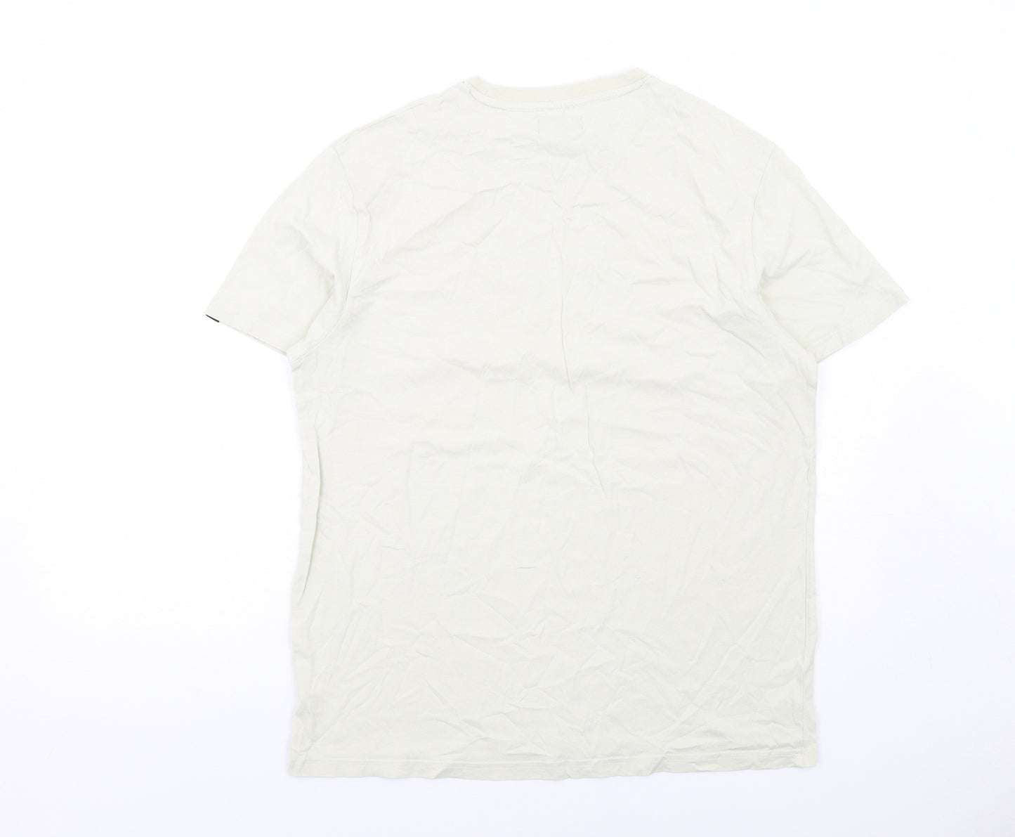 Kindred Womens Ivory Cotton Basic T-Shirt Size L Crew Neck