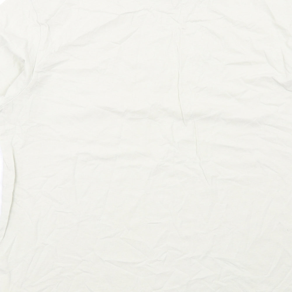 Kindred Womens Ivory Cotton Basic T-Shirt Size L Crew Neck