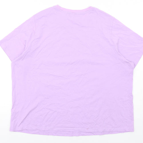 Marks and Spencer Womens Purple Cotton Basic T-Shirt Size 22 Crew Neck - Los Angeles
